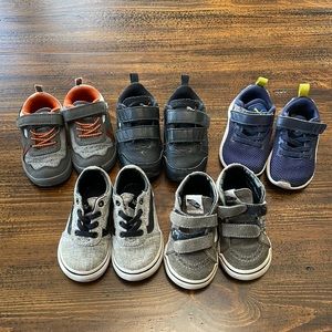 Lot of 5 pairs of toddler shoes size 5 - Vans, Puma, OshKosh